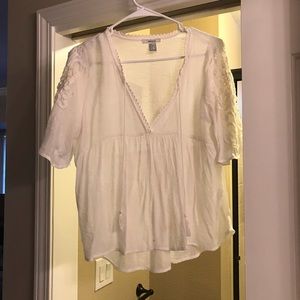 Deep V plunge boho shirt